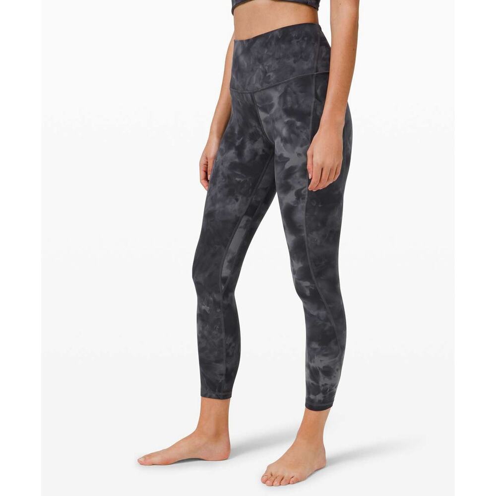 Lululemon Align High Rise Leggings 25" Diamond Dye Pitch Grey Gym Womens 6